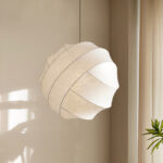 Circular Ball Decor Kitchen Hanging Light Indoor Soft Silk Fabric Pendant Light For Bedroom - Image 2