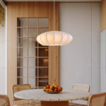 Minimalist Silk Chandelier for Home Decoration Lighting White Silk Pendant Light - Image 2