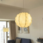 Japanese Modern Luxury Italian Designer Hotel Bedroom Dining Room Hanging Silk Pendant Light - Image 2
