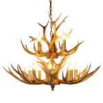 Resin Antler Deer Horn Pendant Light Fixture Chandelier Vintage Style Pendant Lamp