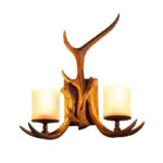 Indoor Decoration Glass Sconces Wall Light Hotel Bedroom Home Decor Resin Antler Wall Lamp
