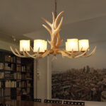 Deer Antler Retro Kitchen Decorative Ceiling LED Antique Rustic Hanging Resin Chandelier - Image 2
