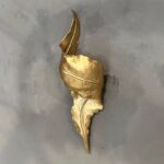 Full copper wall lamp - Luxury villa TV background wall lamp - Unique leaf-shaped wall lamp for duplex staircase passageway