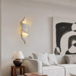 Full copper wall lamp - Luxury villa TV background wall lamp - Unique leaf-shaped wall lamp for duplex staircase passageway - Image 2