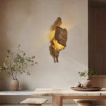 Full copper wall lamp - Luxury villa TV background wall lamp - Unique leaf-shaped wall lamp for duplex staircase passageway - Image 3