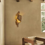 Full copper wall lamp - Luxury villa TV background wall lamp - Unique leaf-shaped wall lamp for duplex staircase passageway - Image 5