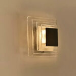 Square glass wall lamp - Murano bedroom bedside lamp - Living room sofa background wall lamp