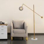 Nordic Postmodern Indoor Decorative Gold Marble Adjustable Glass Ball Led Floor Lamp - Image 2