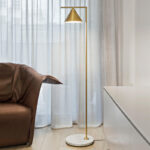 Bedroom Lamp Study Dining Room Living Room Golden Horn Marble Floor Lamp - Image 2