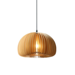 Modern Bamboo Pendant Lamp Wooden Hanging Lighting Chandelier For Restaurant