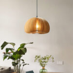Modern Bamboo Pendant Lamp Wooden Hanging Lighting Chandelier For Restaurant - Image 5