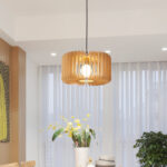 Oriental Style Bamboo Pendant Light Wood Suspension Lantern For Parlor Home Decor Lighting - Image 6